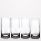 Nude Club Ice Set of 4 High Ball Glasses Medium with Frosted Ripple Effect